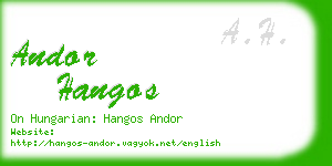 andor hangos business card